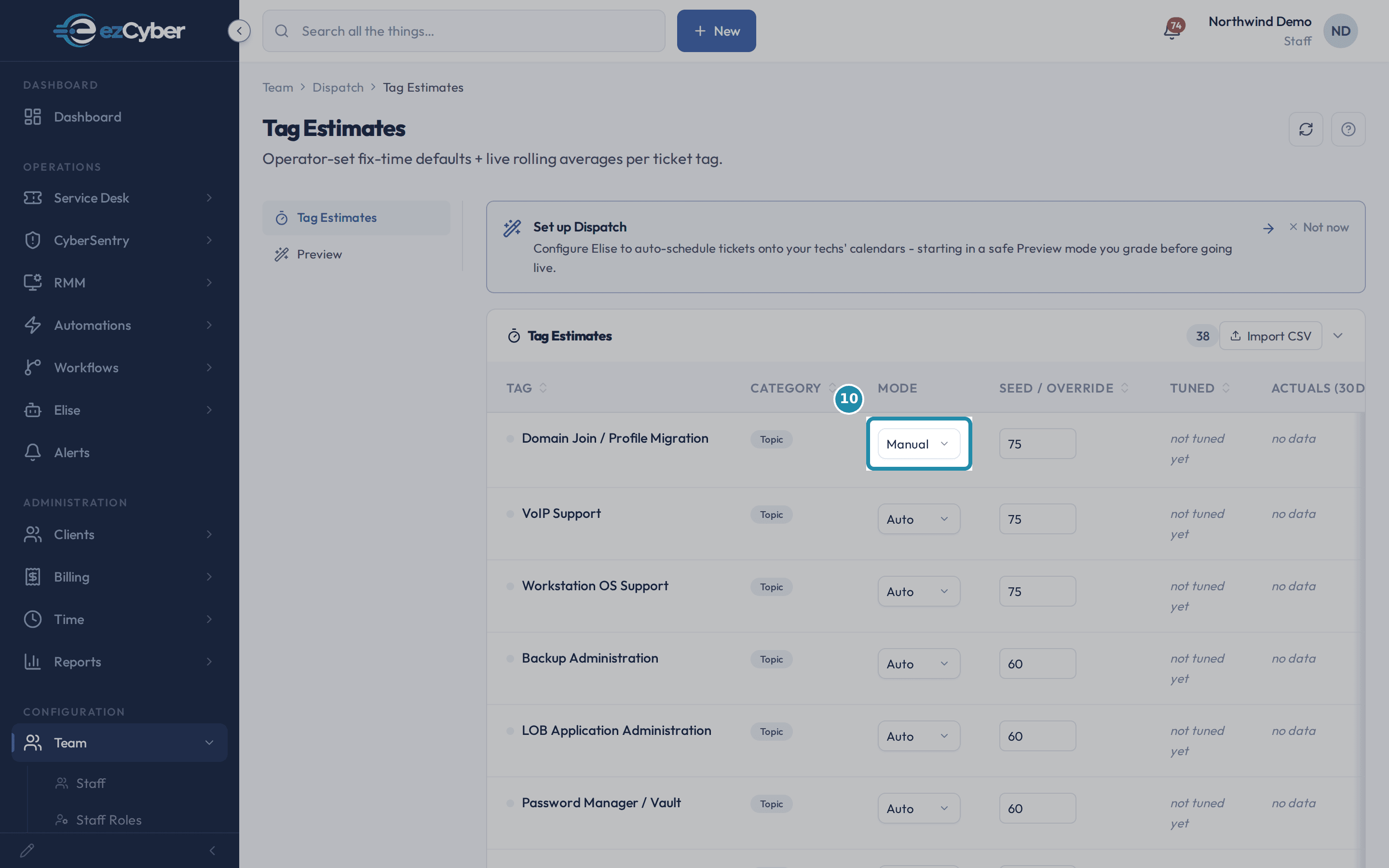 The Domain Join / Profile Migration row's Mode field set to Manual.